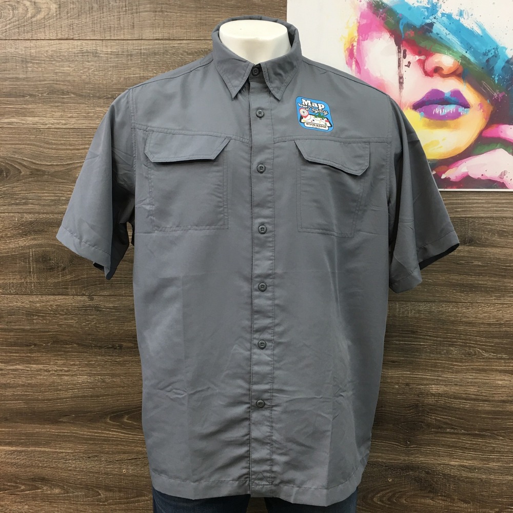 Boy Scouts‎ of America Button Up Shirt Polyester Map Your Legacy Short Sleeve XL